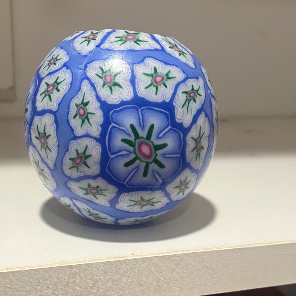 Blue and White MilleFiore candle. Never been burnt.